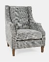 Gray and White Houndstooth Upholstered Accent Chair - Maxwell
