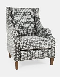 Gray and White Houndstooth Upholstered Accent Chair - Maxwell