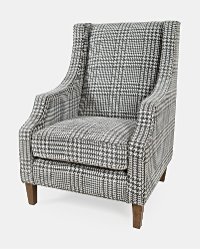 Gray and White Houndstooth Upholstered Accent Chair - Maxwell-2