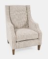 Taupe and White Houndstooth Upholstered Accent Chair - Maxwell