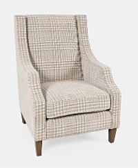 Taupe and White Houndstooth Upholstered Accent Chair - Maxwell-1