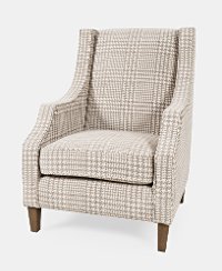 Taupe and White Houndstooth Upholstered Accent Chair - Maxwell-5