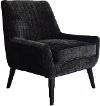 Mid Century Modern Black Mink Accent Chair - Lorenzo