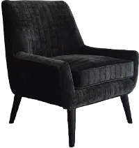 Mid Century Modern Black Mink Accent Chair - Lorenzo
