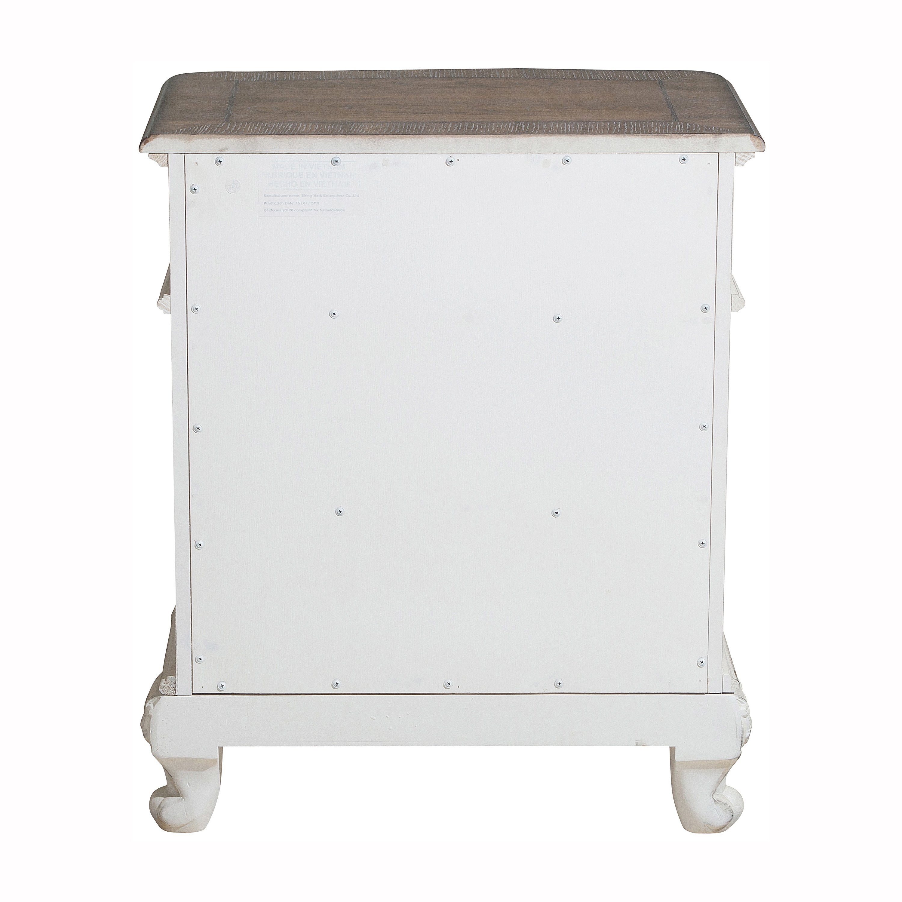 Traditional Antqiue White Nightstand - Madi-4
