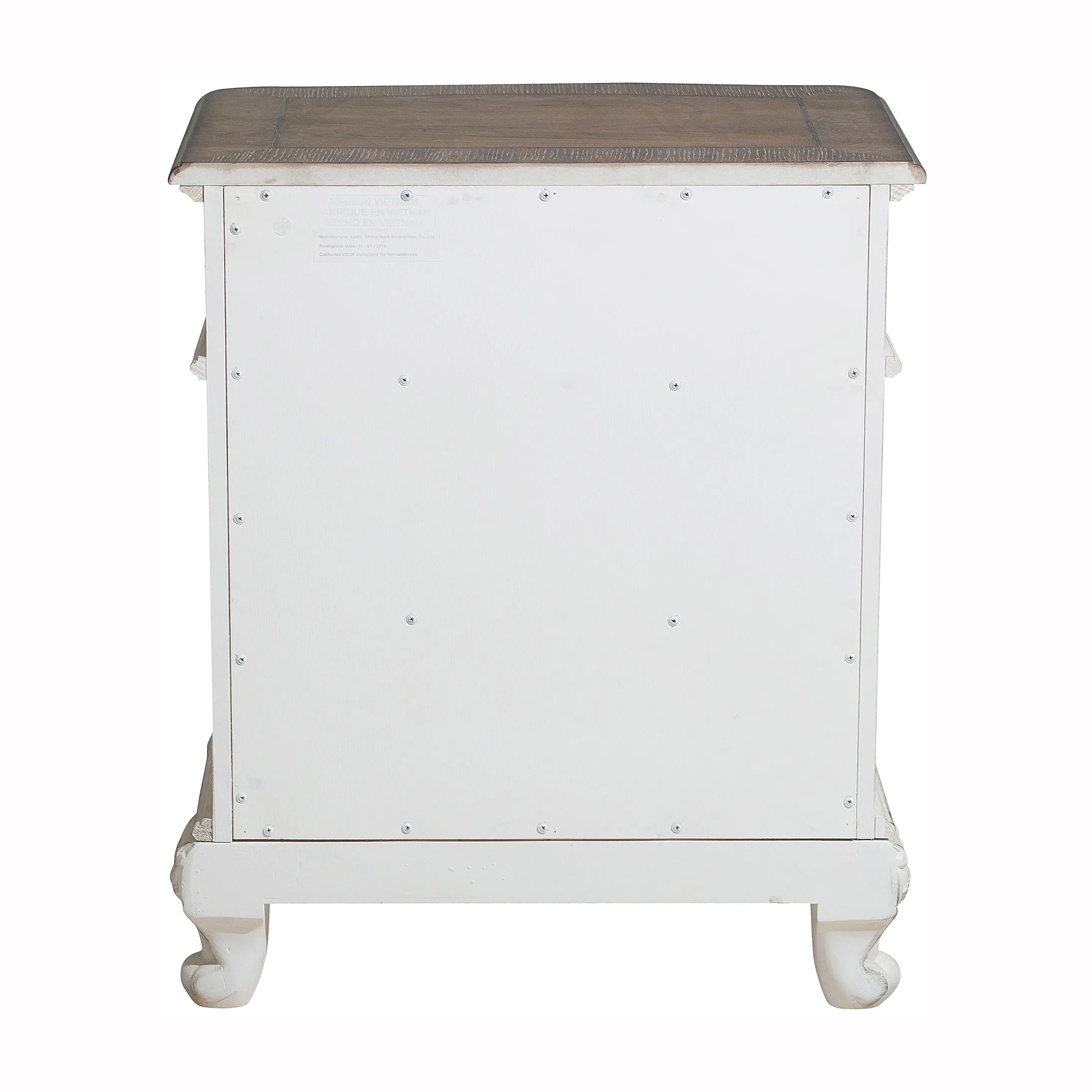 Traditional Antqiue White Nightstand - Madi-4