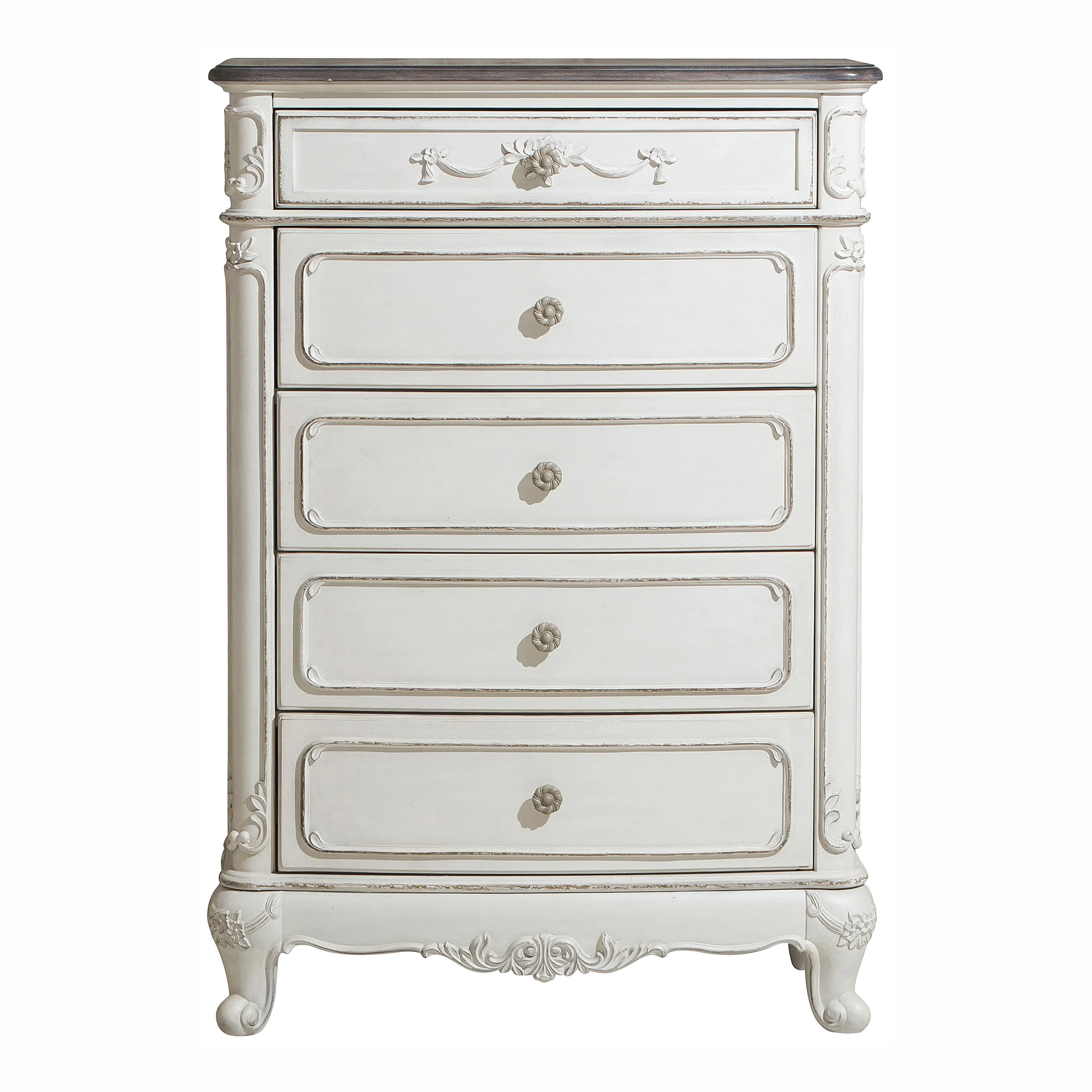 Traditional Antqiue White 4 Piece Twin Bedroom Set - Madi-1