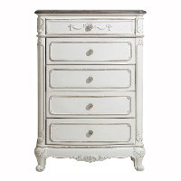 Traditional Antqiue White 4 Piece Twin Bedroom Set - Madi-1