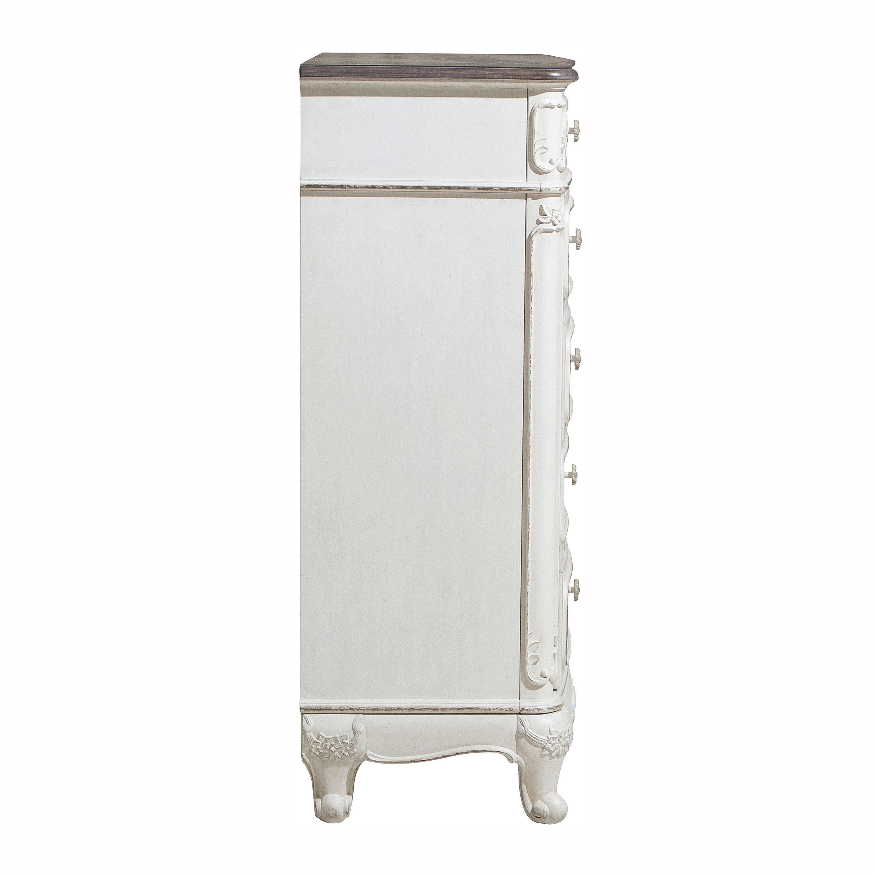 Traditional Antqiue White 4 Piece Twin Bedroom Set - Madi-4