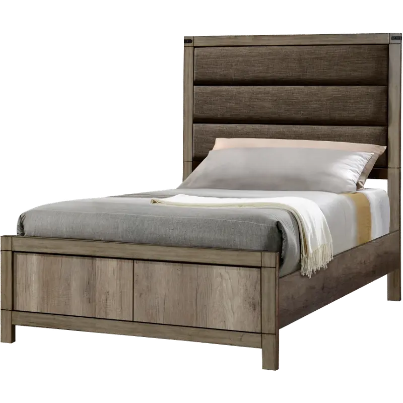 Matteo Rustic Contemporary Antiqued White Full Bed