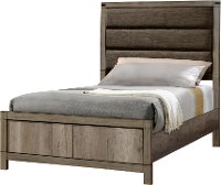 Rustic Contemporary Antiqued White Full Bed - Matteo