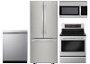 KIT LG 4 Piece Electric Kitchen Appliance Package with 21.8 cu. ft. French Door Refrigerator - Stainless Steel