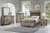 Antiqued White 4 Piece Full Bedroom Set - Matteo