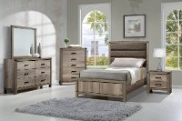 Antiqued White 4 Piece Full Bedroom Set - Matteo