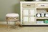 Traditional Antique Beige Vanity Stool - Villa III