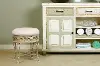 Traditional Antique Beige Vanity Stool - Villa III