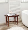 51028 Transitional Walnut Acacia Rectangle Vanity Stool - Preston
