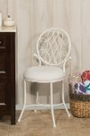 Traditional White Vanity Stool - O'Malley