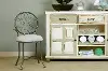 Traditional Metallic Gray Vanity Stool - O'Malley