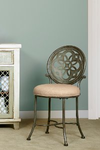Gray with Rust Highlights Vanity Stool - Marsala-1