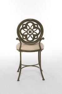 Gray with Rust Highlights Vanity Stool - Marsala-2