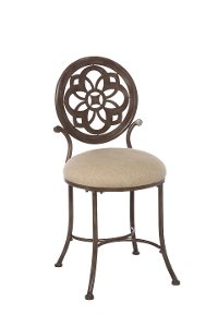 Gray with Rust Highlights Vanity Stool - Marsala-3