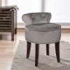 51083 Transitional Gray and Dark Espresso Vanity Stool - Lena