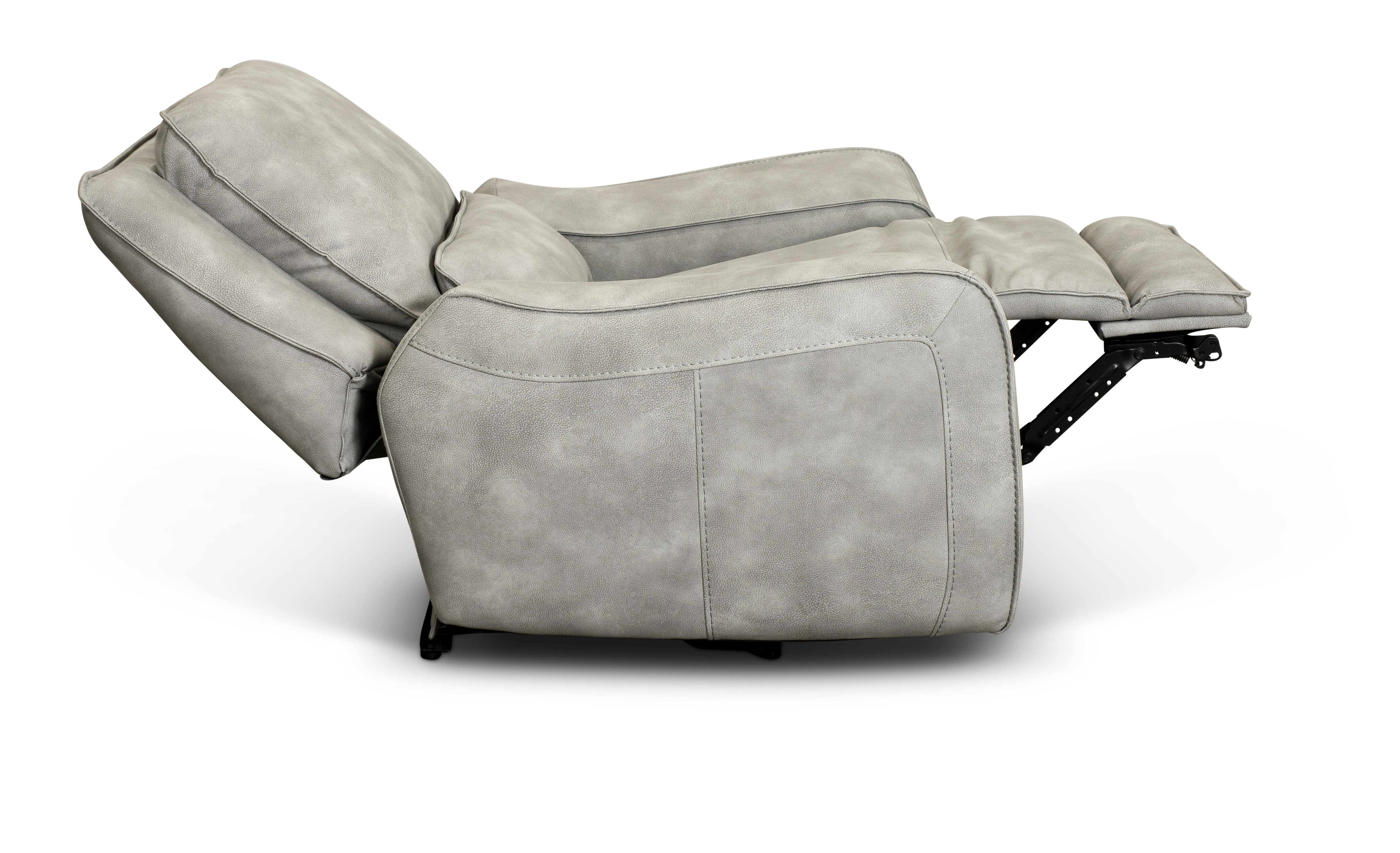 Sauvage Light Sky Gray Power Recliner with Power Headrest-2