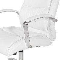 White Faux Leather Manager Chair - Peterson-4