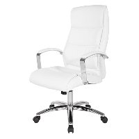 White Faux Leather Manager Chair - Peterson-5