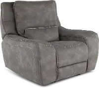 Sauvage Charcoal Gray Power Recliner with Power Headrest