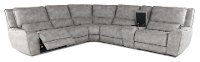 Light Sky Gray 6 Piece Power Reclining Sectional - Sauvage-4