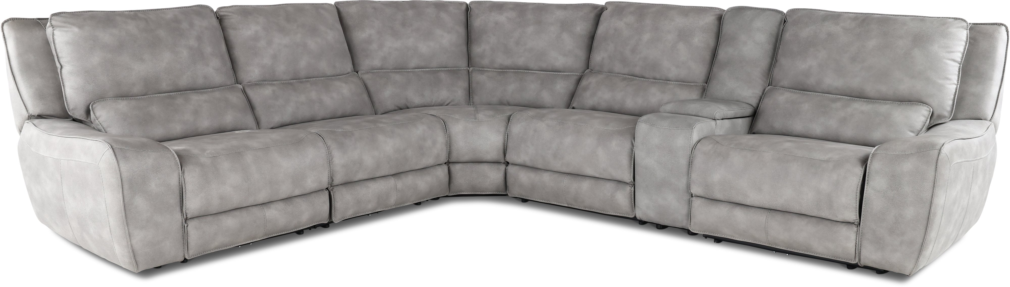 Sauvage Light Sky Gray 6 Piece Power Reclining Sectional-1