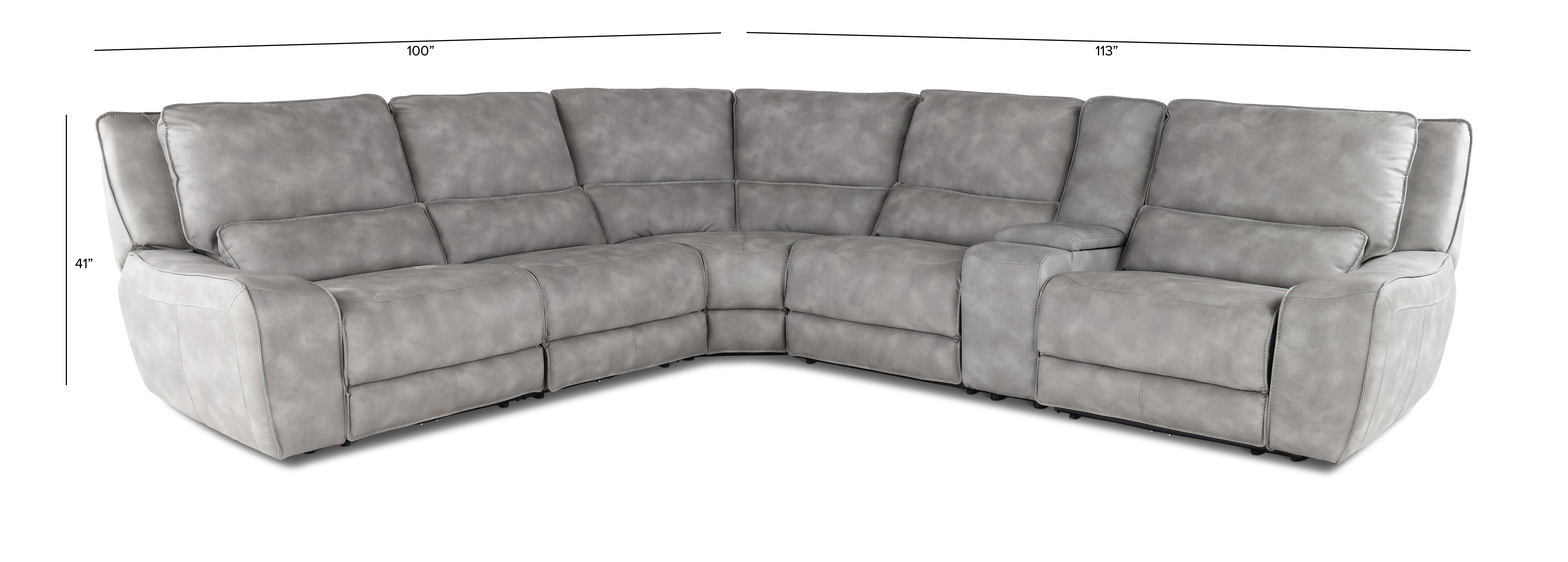 Sauvage Light Sky Gray 6 Piece Power Reclining Sectional-3