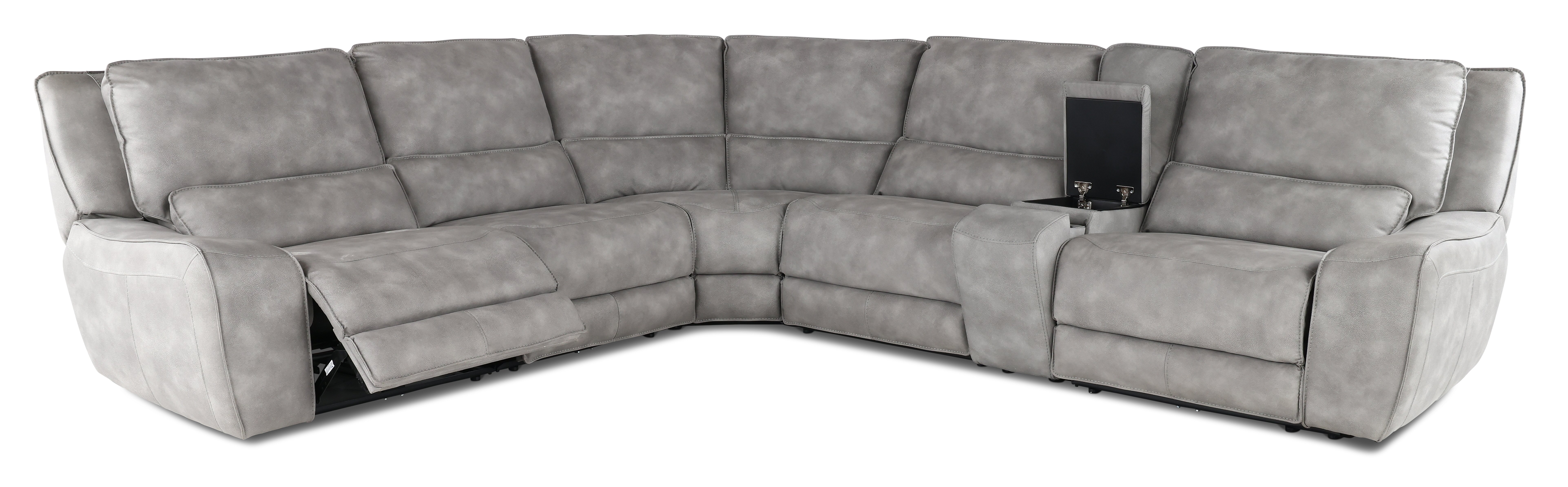Sauvage Light Sky Gray 6 Piece Power Reclining Sectional-4