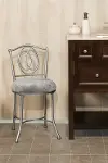 Traditional Pewter Vanity Stool - Emerson