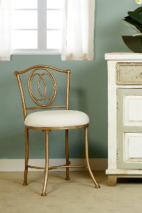 Transitional Golden Bronze Vanity Stool - Emerson