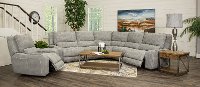 Light Sky Gray 5 Piece Power Reclining Sectional - Sauvage-2