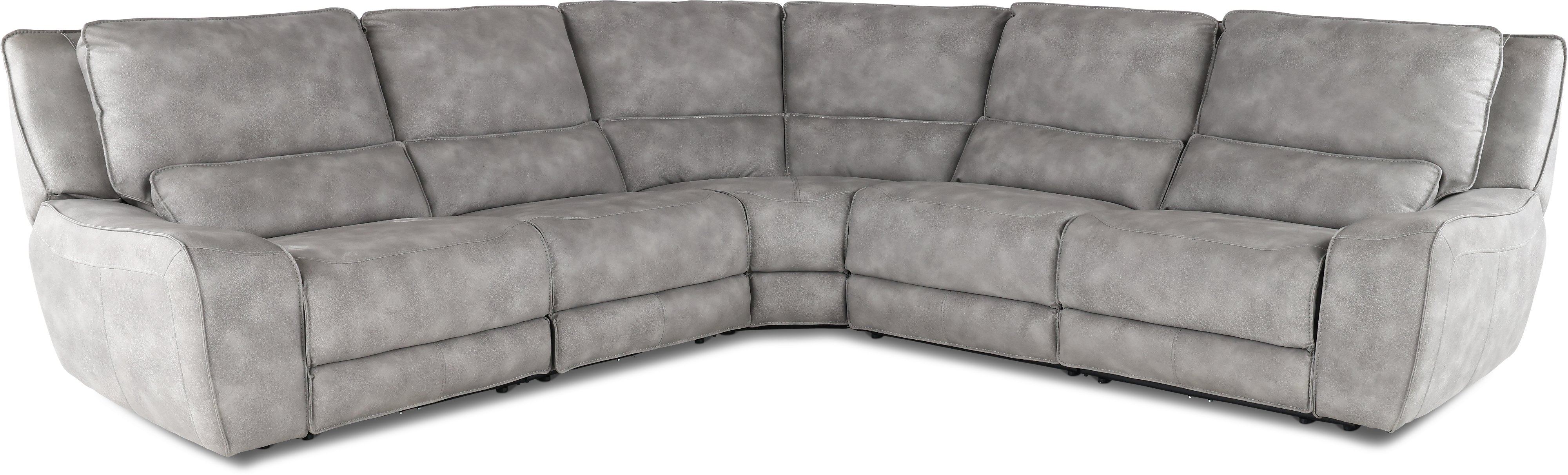 Sauvage Light Sky Gray 5 Piece Power Reclining Sectional-1
