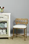 Mid Century Modern Gold Bronze Vanity Stool - Canal Street