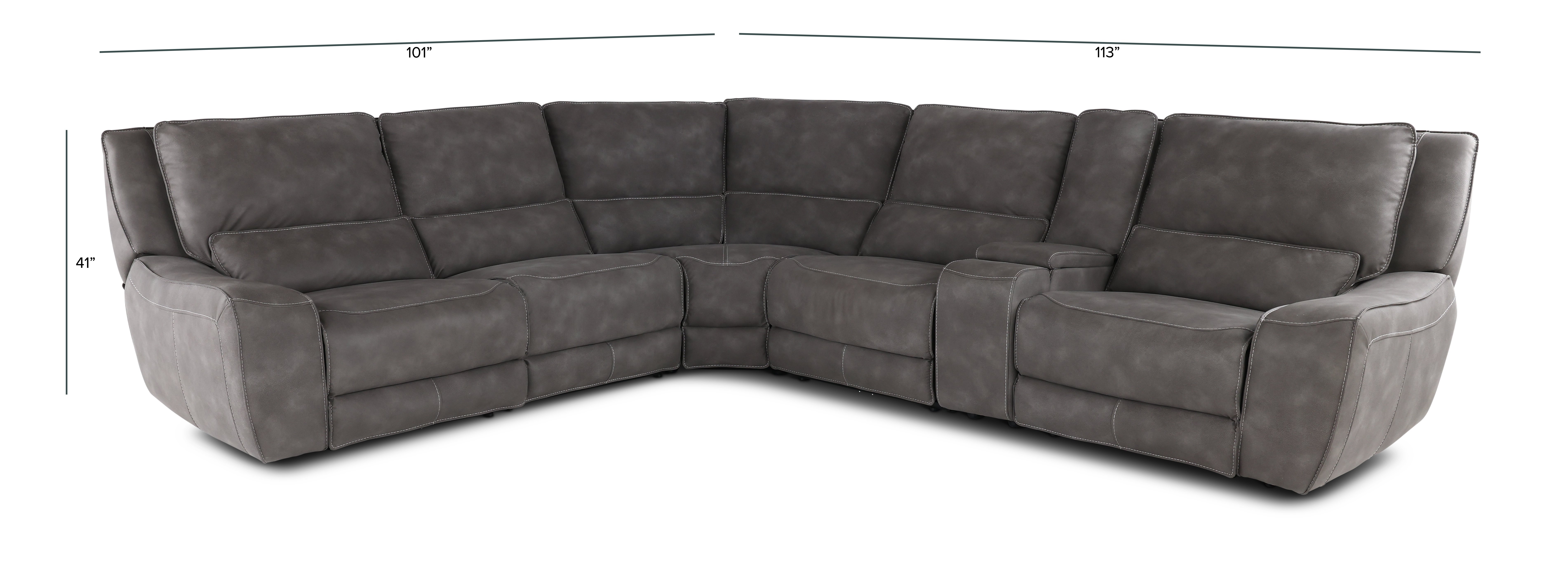 Sauvage Charcoal Gray 6 Piece Power Reclining Sectional-3