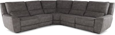 Charcoal Gray 5 Piece Power Reclining Sectional - Sauvage