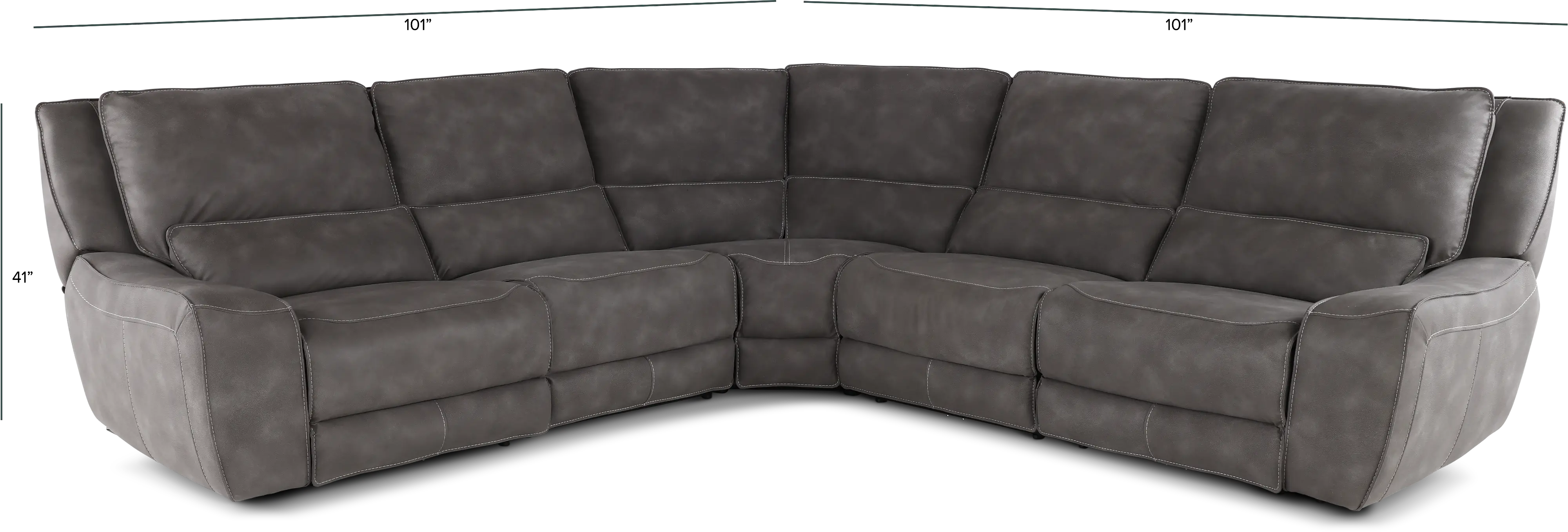 Sauvage Charcoal Gray 5 Piece Power Reclining Sectional-3