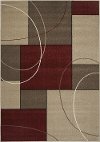 5 x 8 Medium Burgundy and Taupe Area Rug - Casa