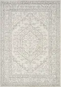 5 x 8 Medium Elegant White Faded Area Rug - Focus