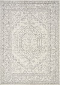 8 x 11 Large Elegant White Faded Area Rug - Focus