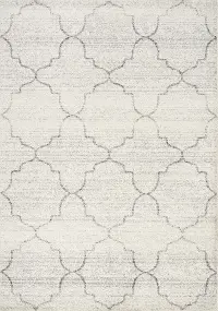 5 x 8 Medium Ogee White and Gray Area Rug - Focus