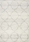 8 x 11 Large Ogee White and Gray Area Rug - Focus