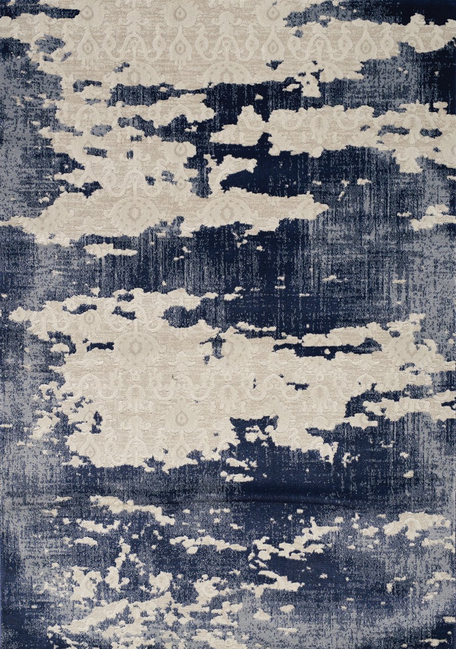 Alida 8 x 11 Distressed Beige Blue Area Rug-1