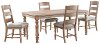 Rustic Light Brown 5 Piece Dining Room Set - Hilltop